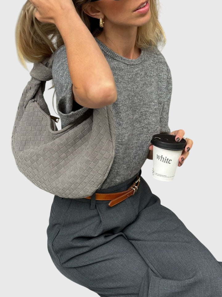 Celeste | Knotted Braided Medium Suede Bag