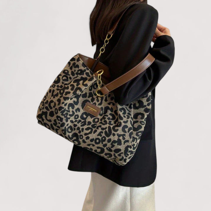 Sonia - Leopard Canvas Shopping Bag