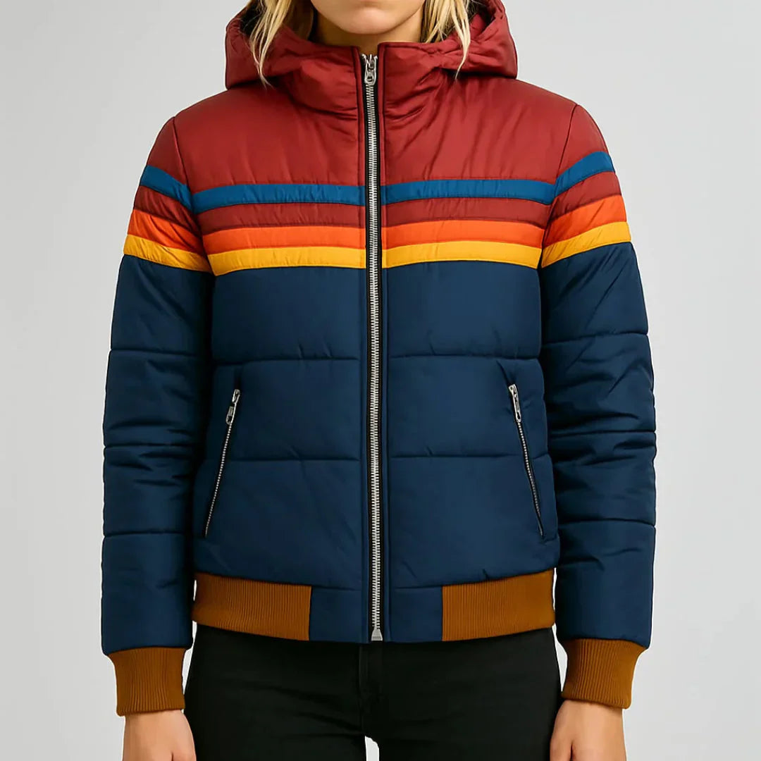 Moira | Women’s Retro Striped Puffer Jacket