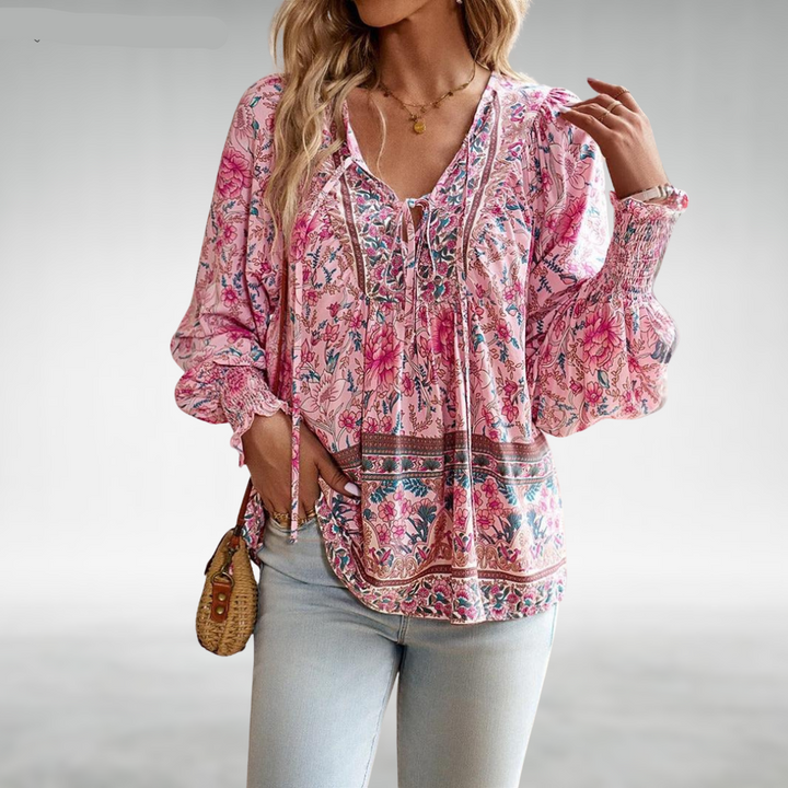 Sabrina - Boho Floral Top