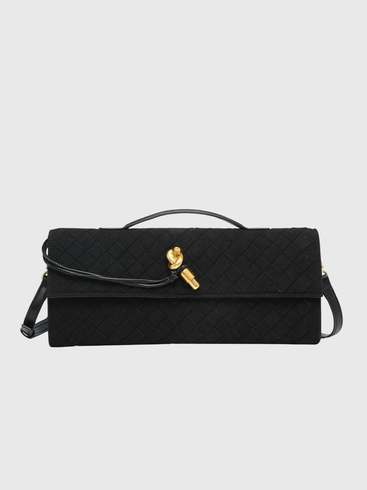 Cherry | Luxe Woven Suede Clutch