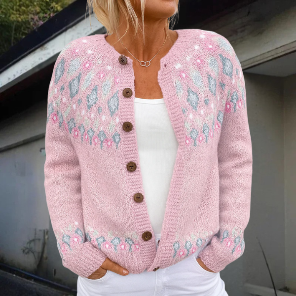 Lillian | Art Print Buttoned Cardigan
