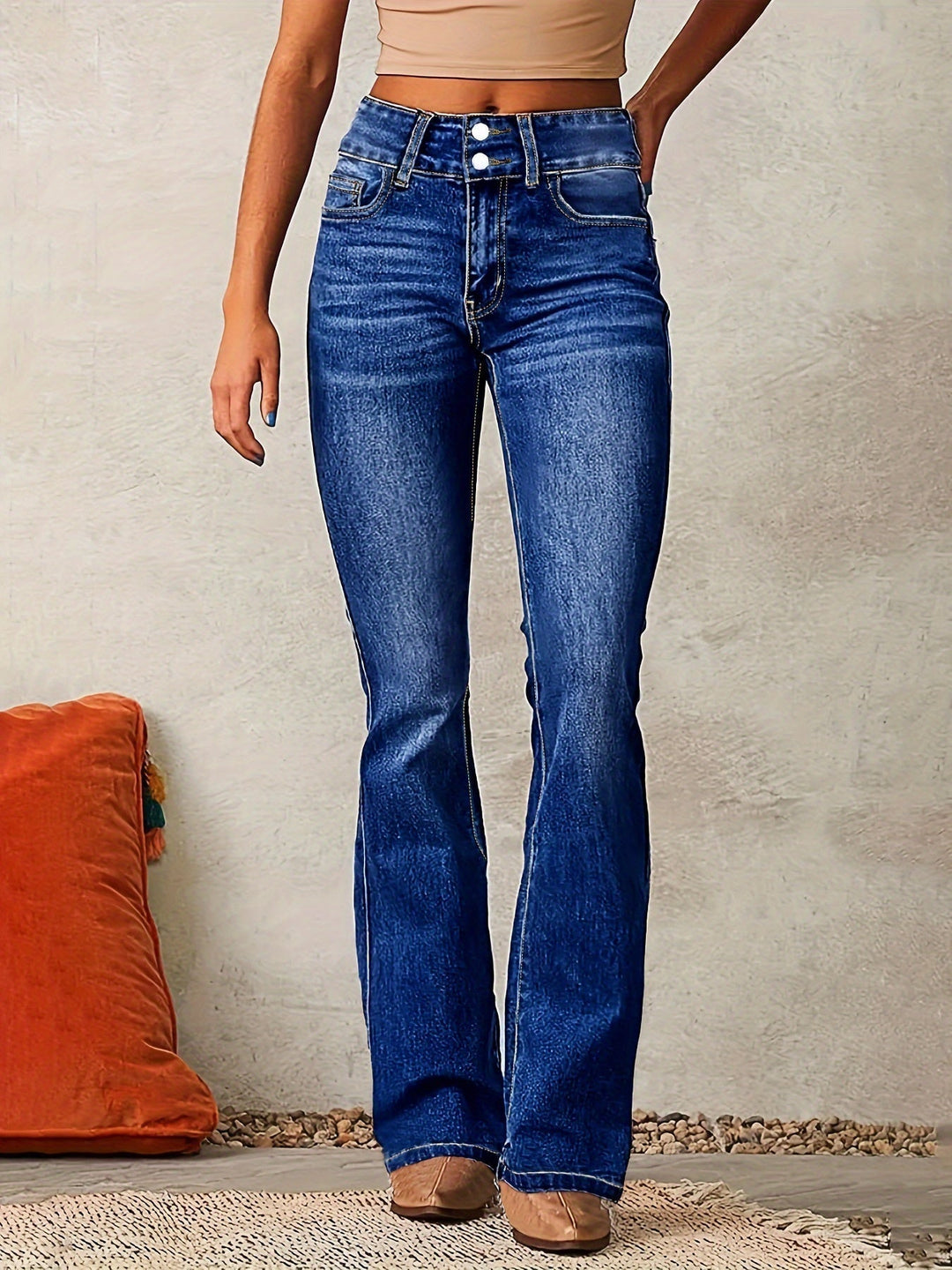 Pauline | Trendy High-Waisted Flared Jeans
