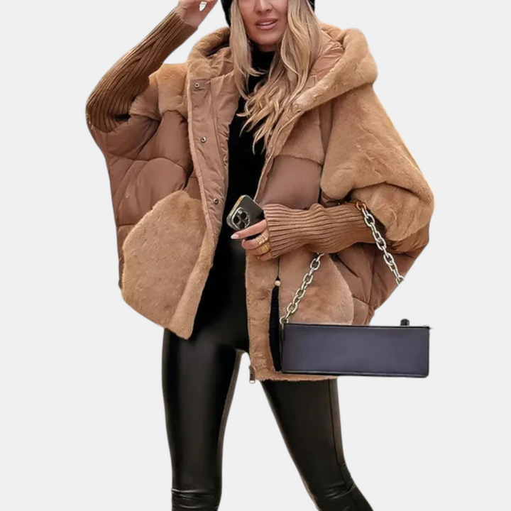 Penelope | Oversized Hooded Patchwork Puffer Jacket