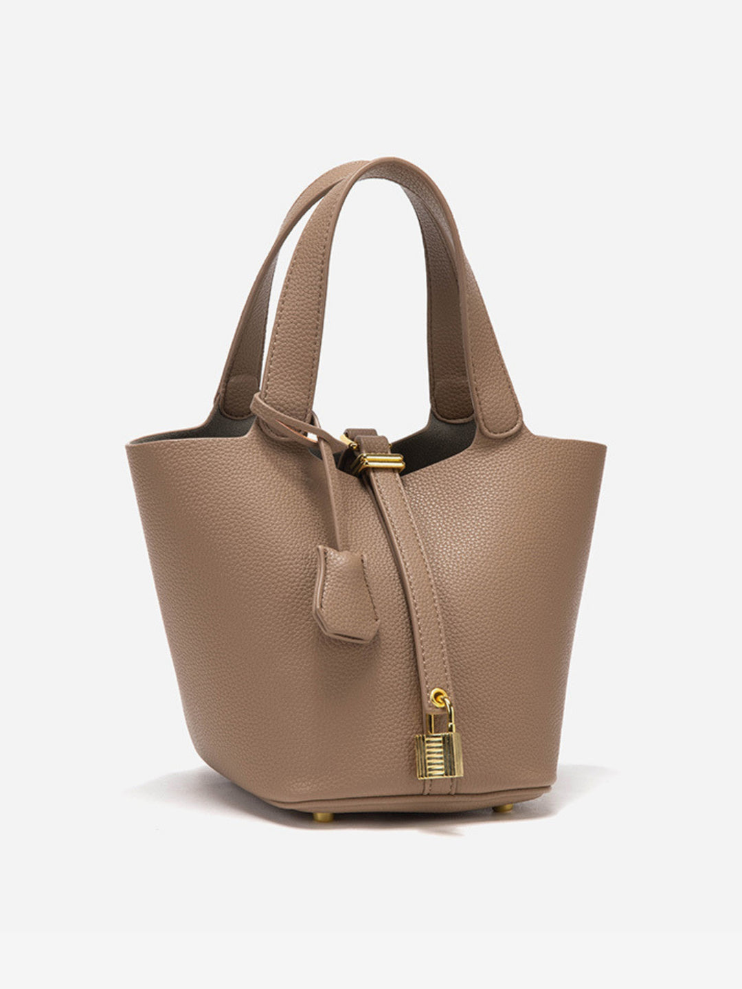 Glaiza | Sleek Gold-Lock Bucket Bag