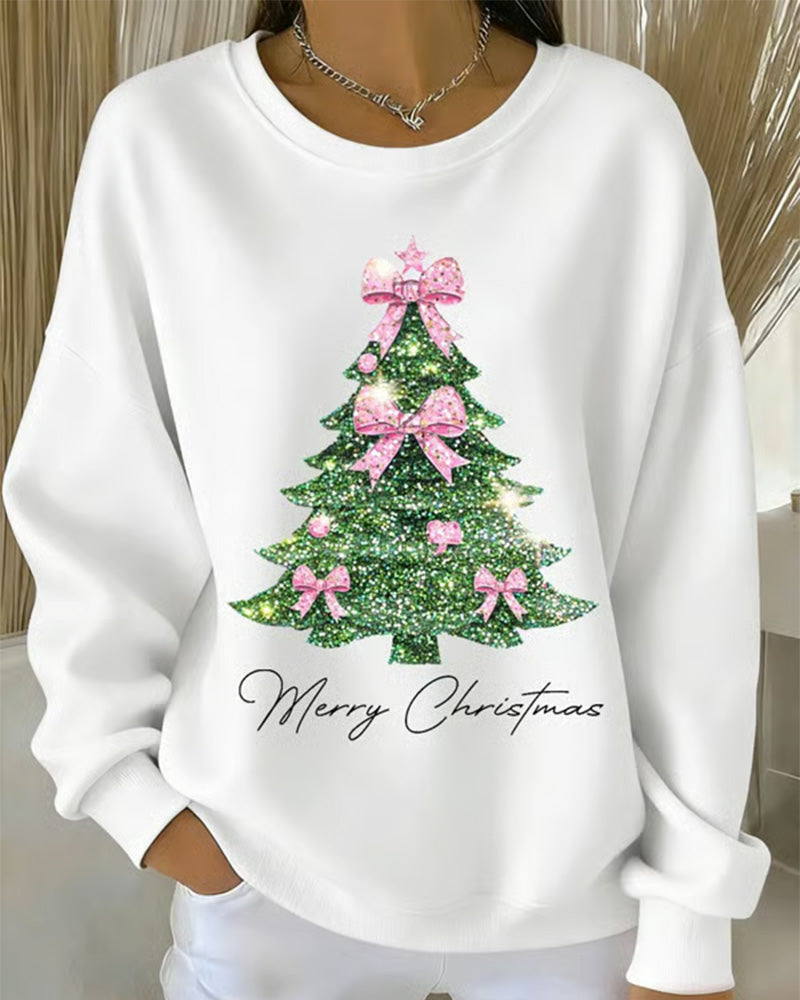 Elvera | Long Sleeve Christmas Print Sweatshirt