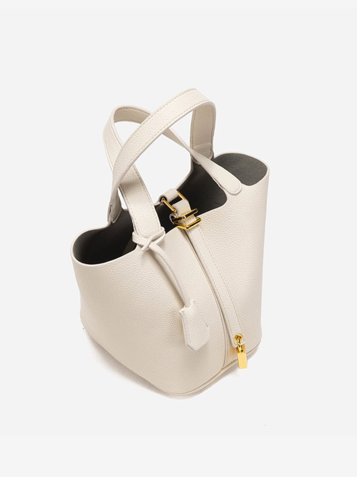 Glaiza | Sleek Gold-Lock Bucket Bag