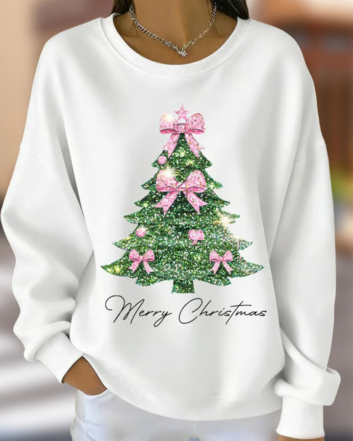 Elvera | Long Sleeve Christmas Print Sweatshirt
