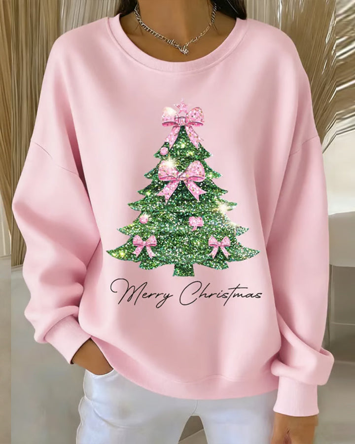 Elvera | Long Sleeve Christmas Print Sweatshirt