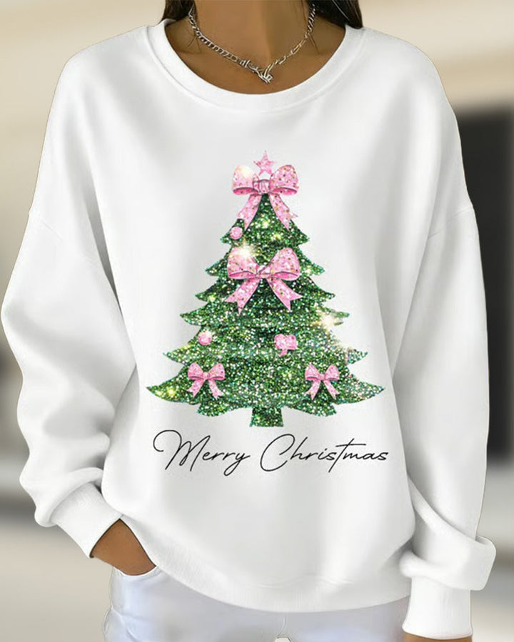 Elvera | Long Sleeve Christmas Print Sweatshirt
