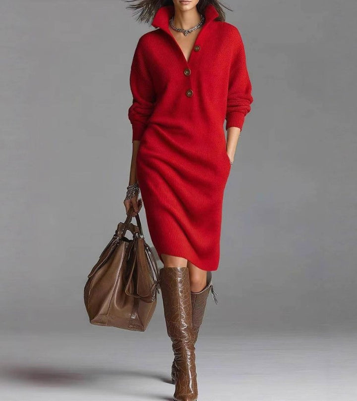 Jessica | Elegant Winter Dress with Buttons