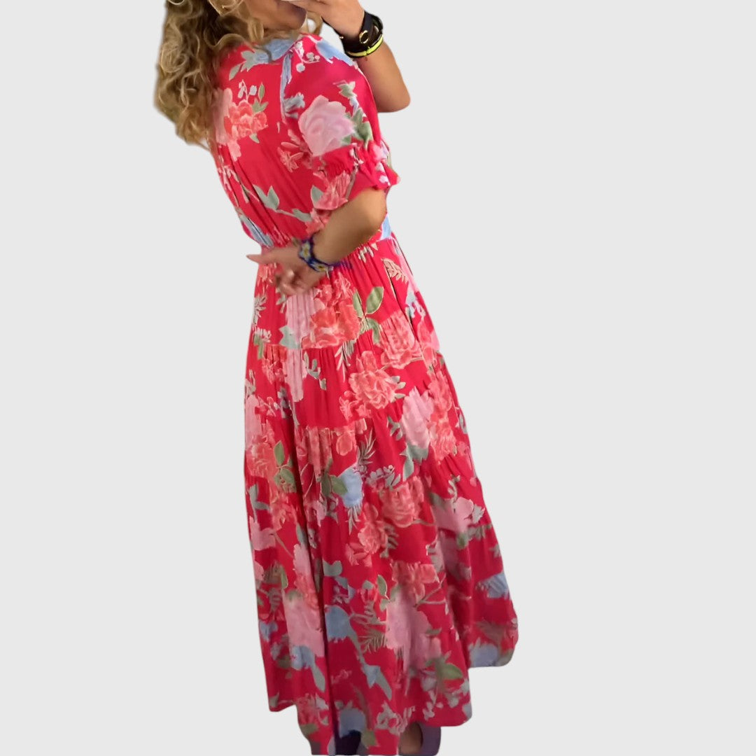 Penny - Floral print V-neck pocket dress