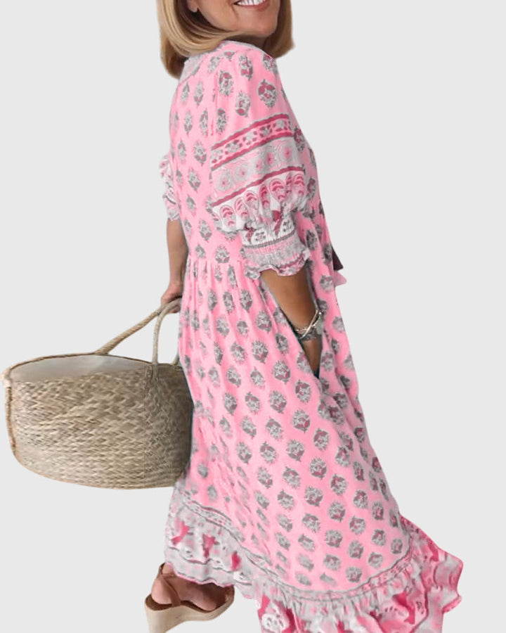 Bridget - Printed V-Neck Dress