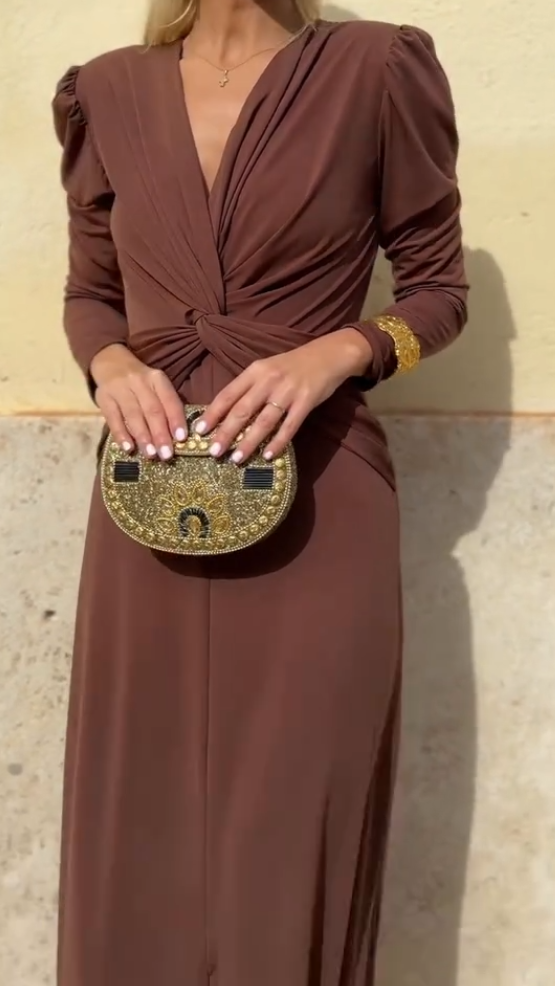 Sofia | Elegant midi dress with draped details