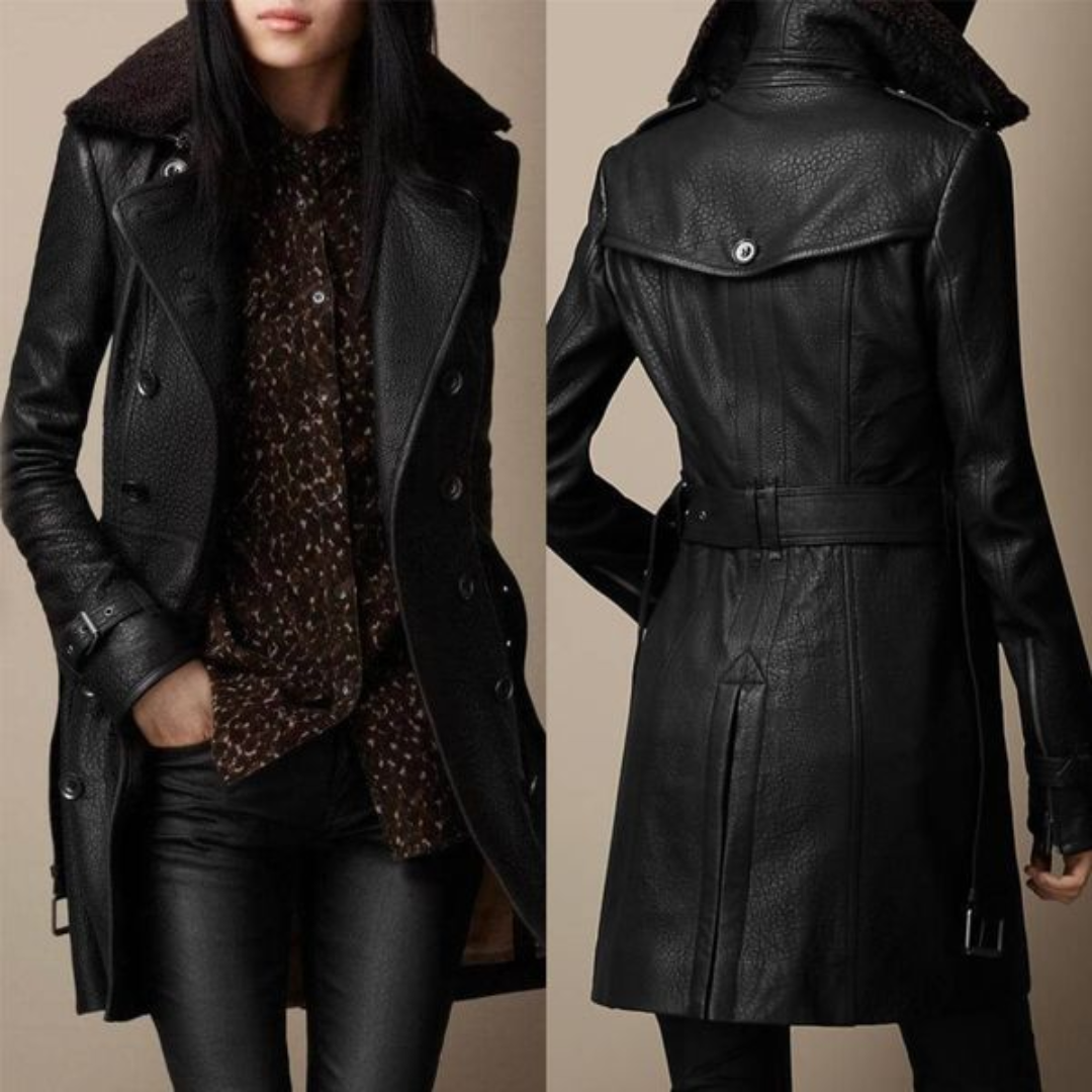 Lucy | Elegant Leather Coat