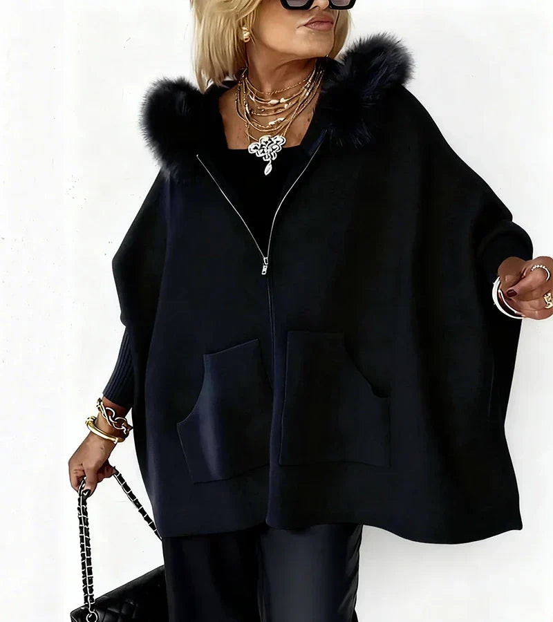 Catherine | Casual Hooded Coat with Fur Collar