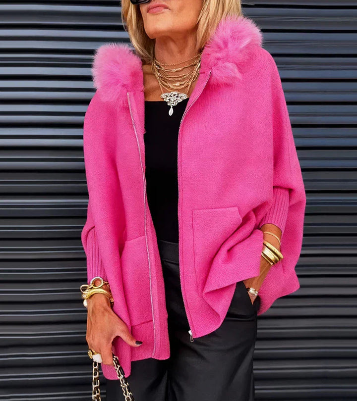 Catherine | Casual Hooded Coat with Fur Collar