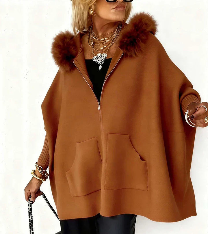 Catherine | Casual Hooded Coat with Fur Collar