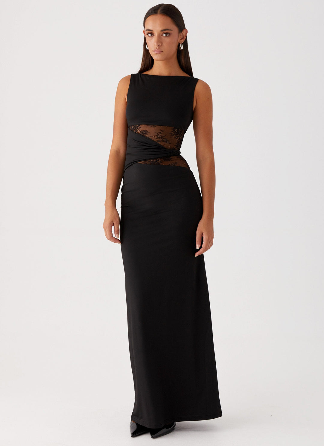 Leni | Black dress with Subtle Cutouts and Lacing