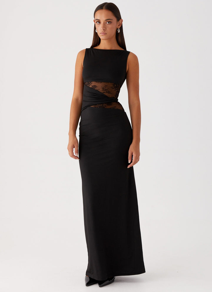 Leni | Black dress with Subtle Cutouts and Lacing
