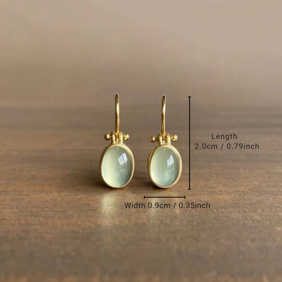 Vintage Green Moonstone Earrings