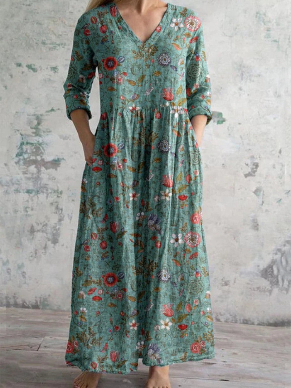 Elin | Dress with Vintage Floral Print