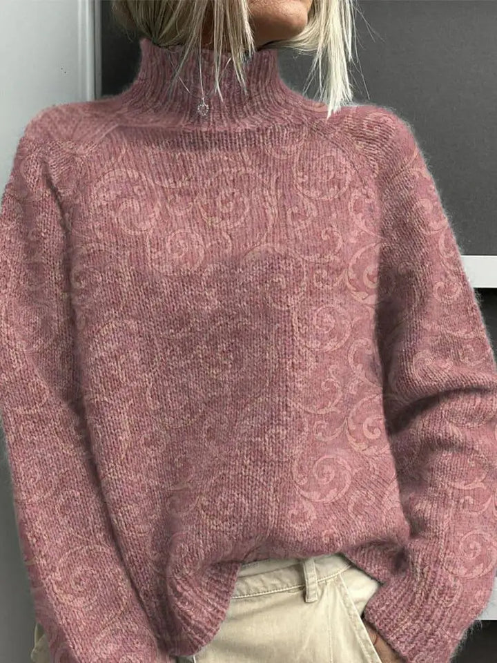 Anna | WARM FLORAL TURTLENECK