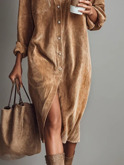 Madona | Loose Fit Corduroy Midi Dress