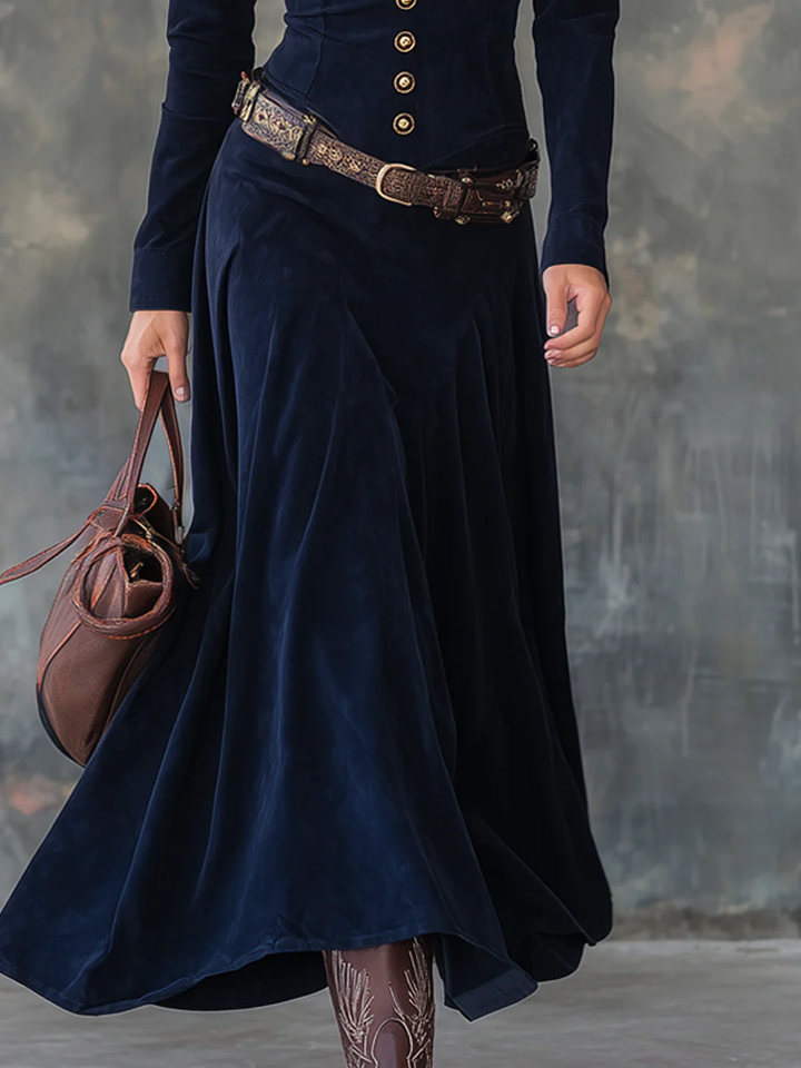 Florence | Elegant Suede-Feel Maxi Dress
