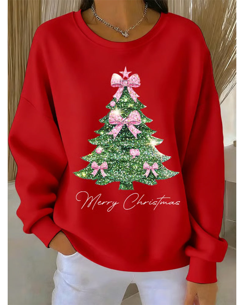 Elvera | Long Sleeve Christmas Print Sweatshirt