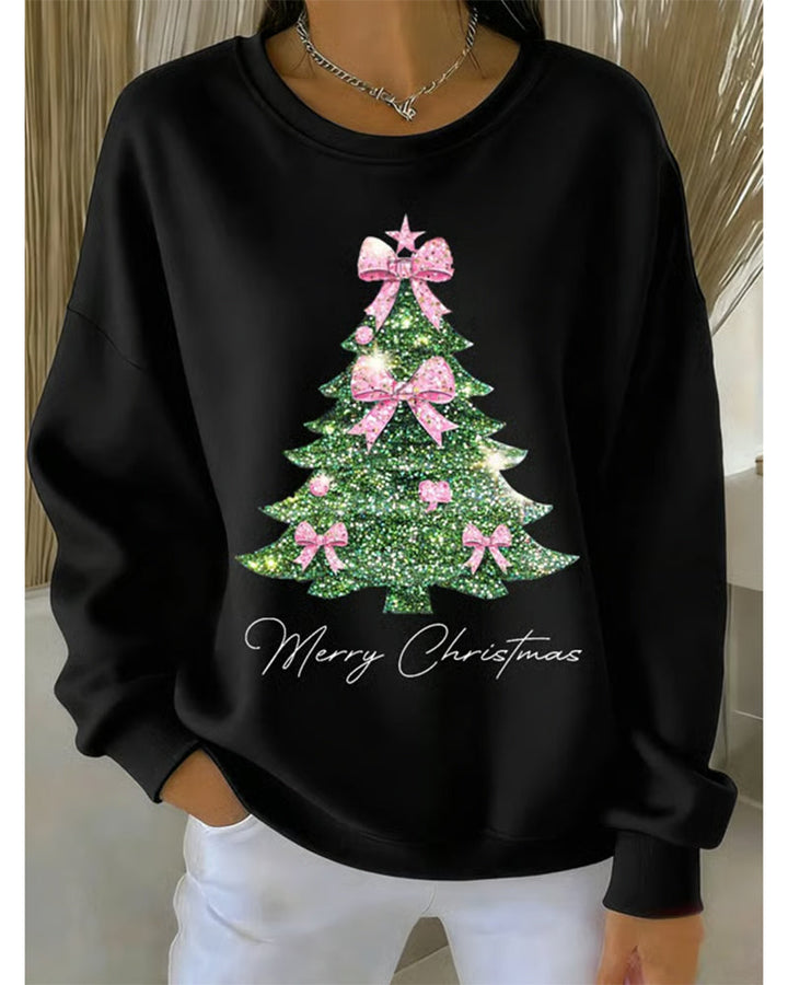 Elvera | Long Sleeve Christmas Print Sweatshirt